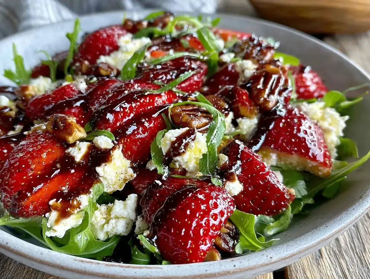 fresh strawberry feta salad preparation steps