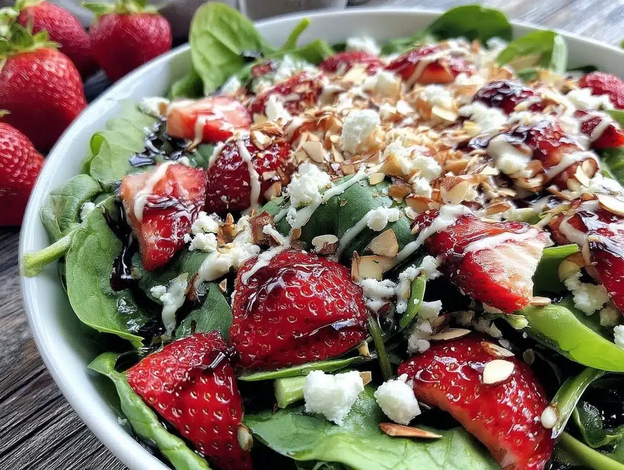 fresh strawberry spinach salad preparation steps