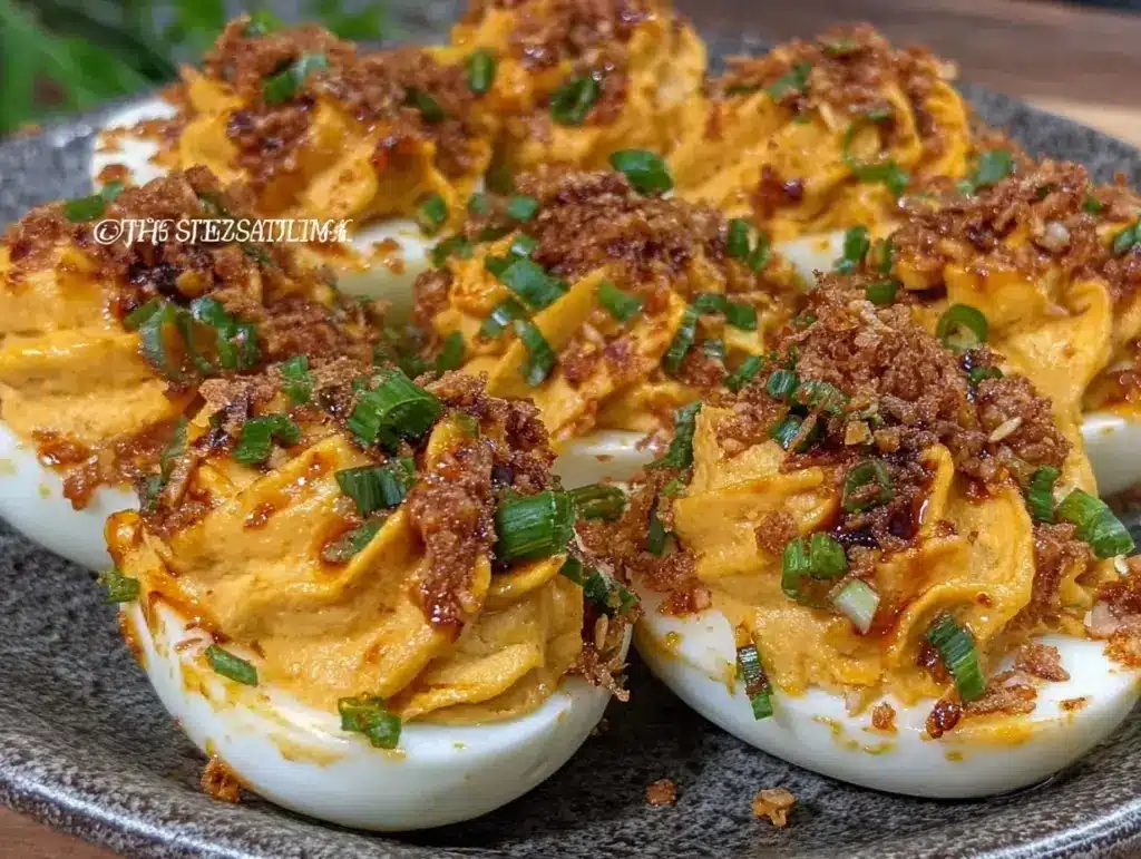 Korean gochujang deviled eggs - featured image