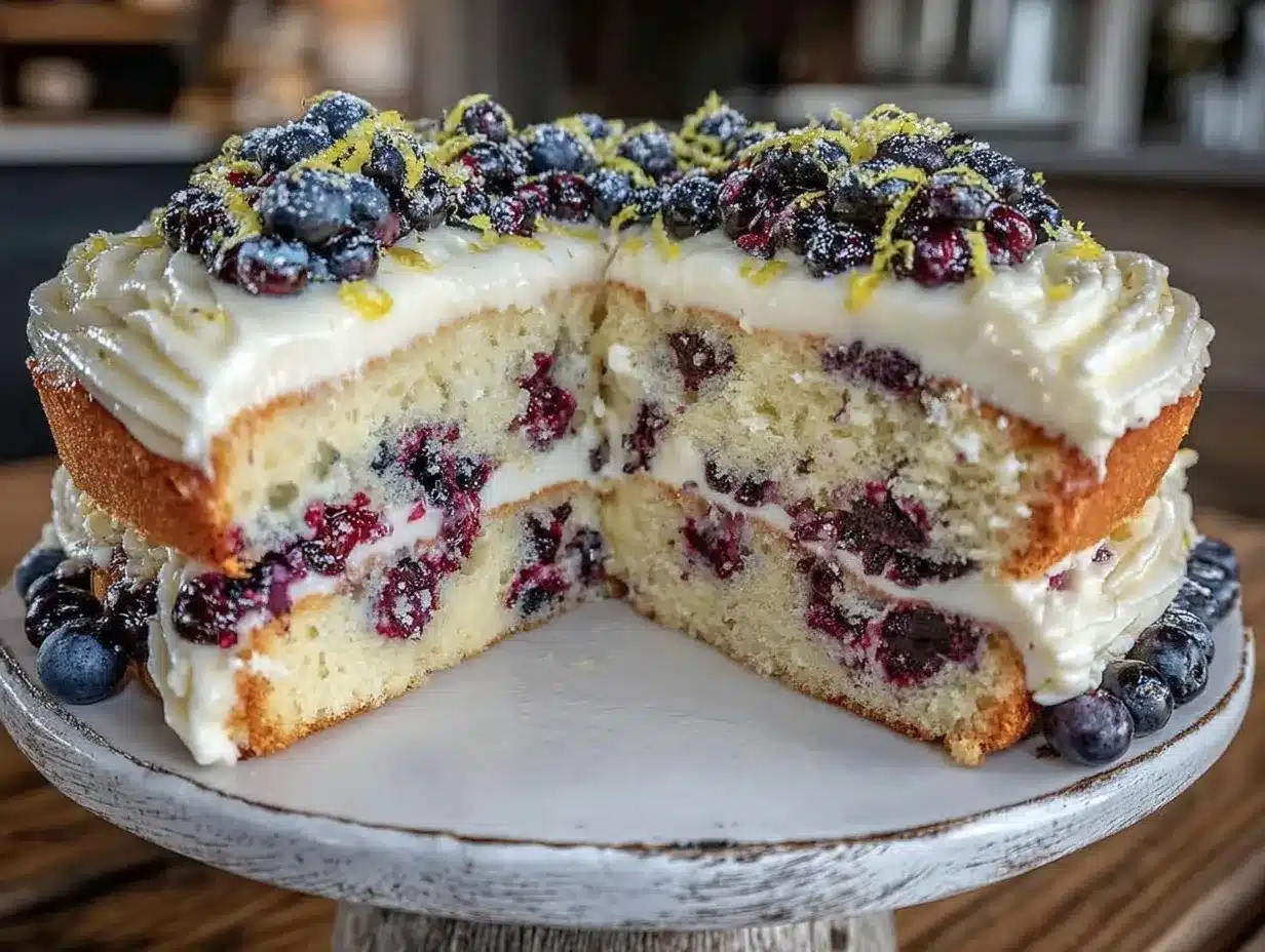 lemon blueberry layer cake preparation steps