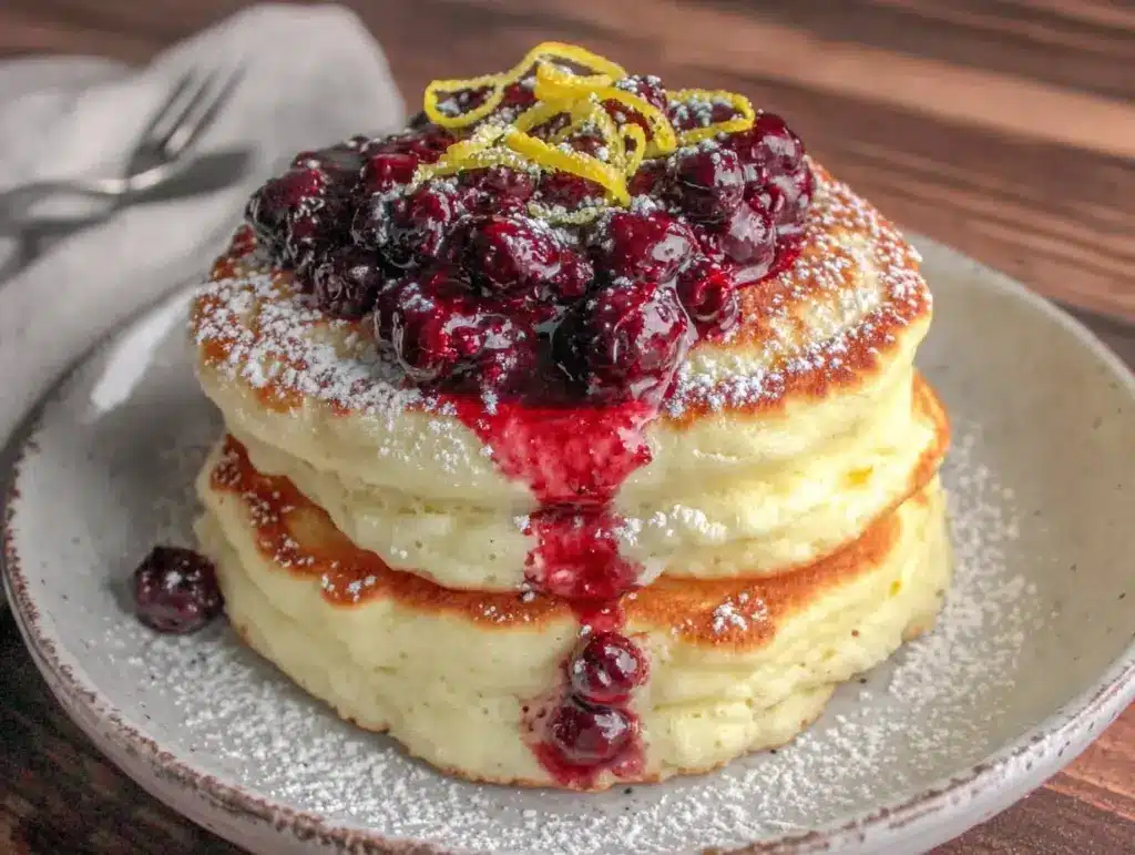 lemon ricotta pancakes - featured image