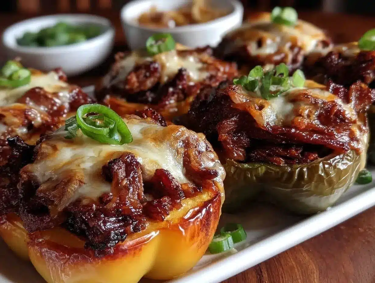 low carb philly cheesesteak stuffed peppers preparation steps