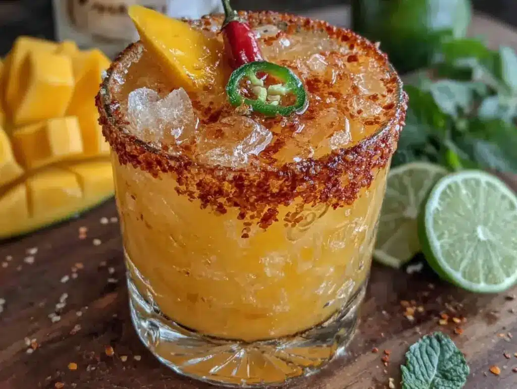 mango habanero margarita mocktail - featured image