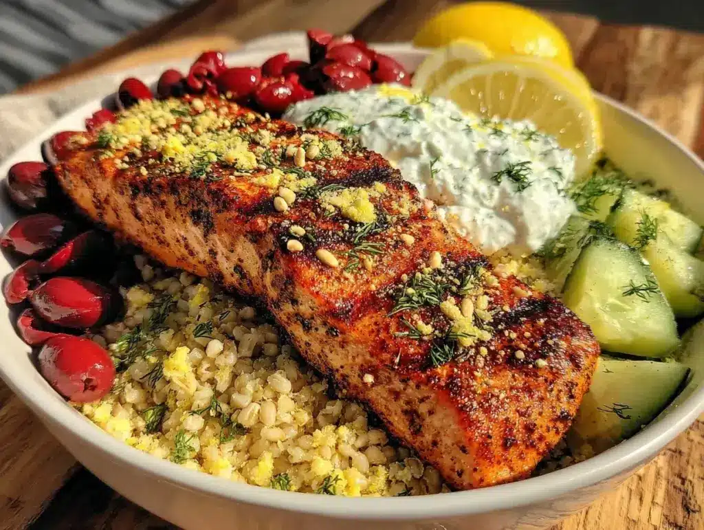 Mediterranean salmon bowl - featured image