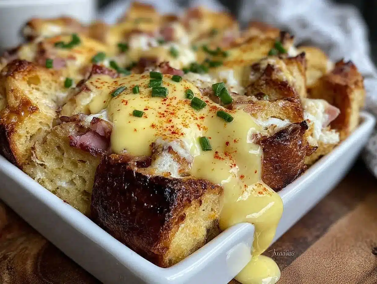 overnight eggs benedict casserole preparation steps