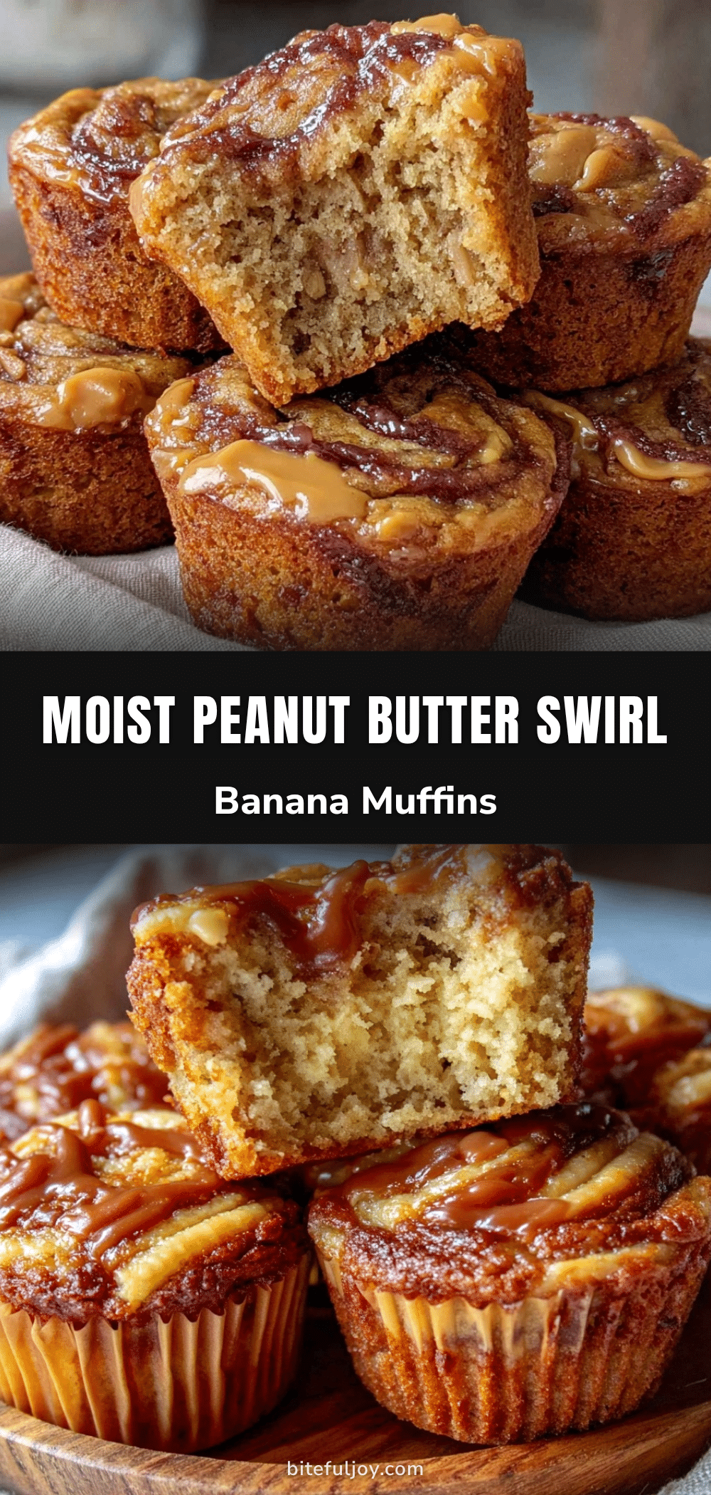 peanut butter swirl banana bread muffins recipe