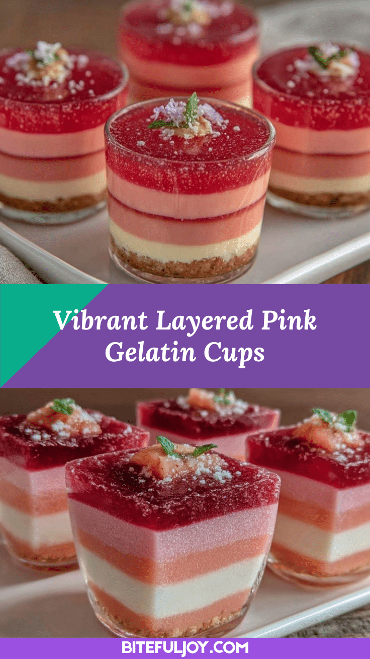 pink gelatin jello layered dessert cups recipe