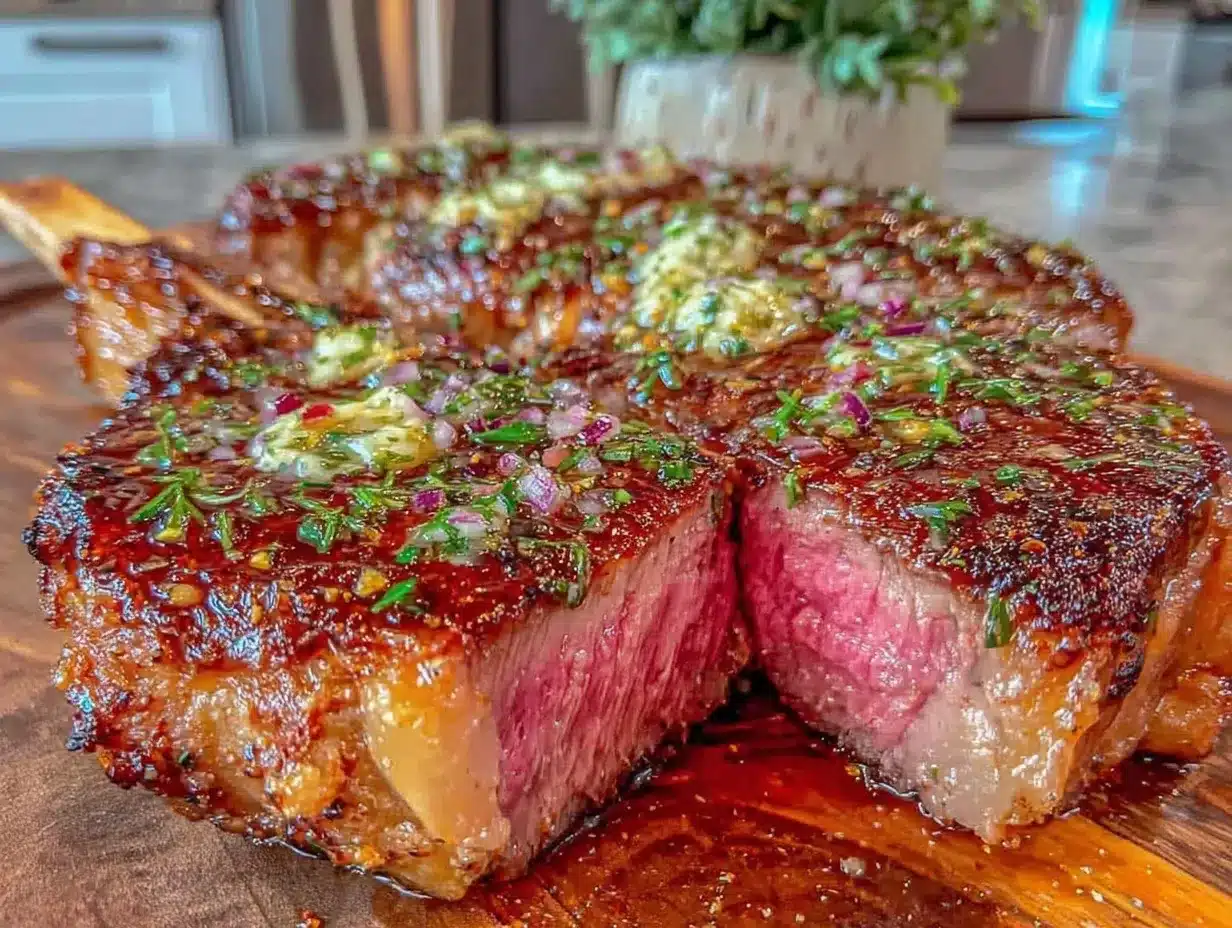 reverse-seared tomahawk steak preparation steps