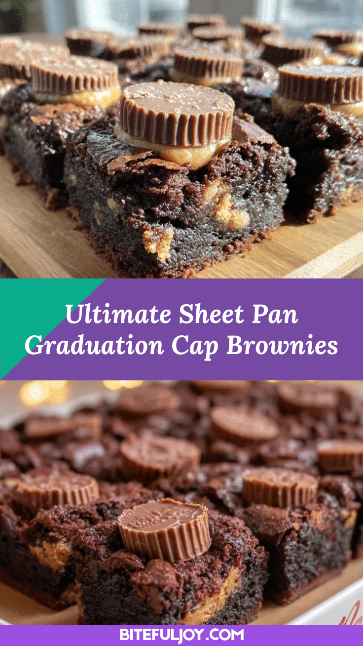 sheet pan graduation cap brownies recipe