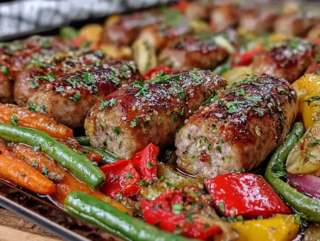sheet pan sausage and veggie dinner - featured image