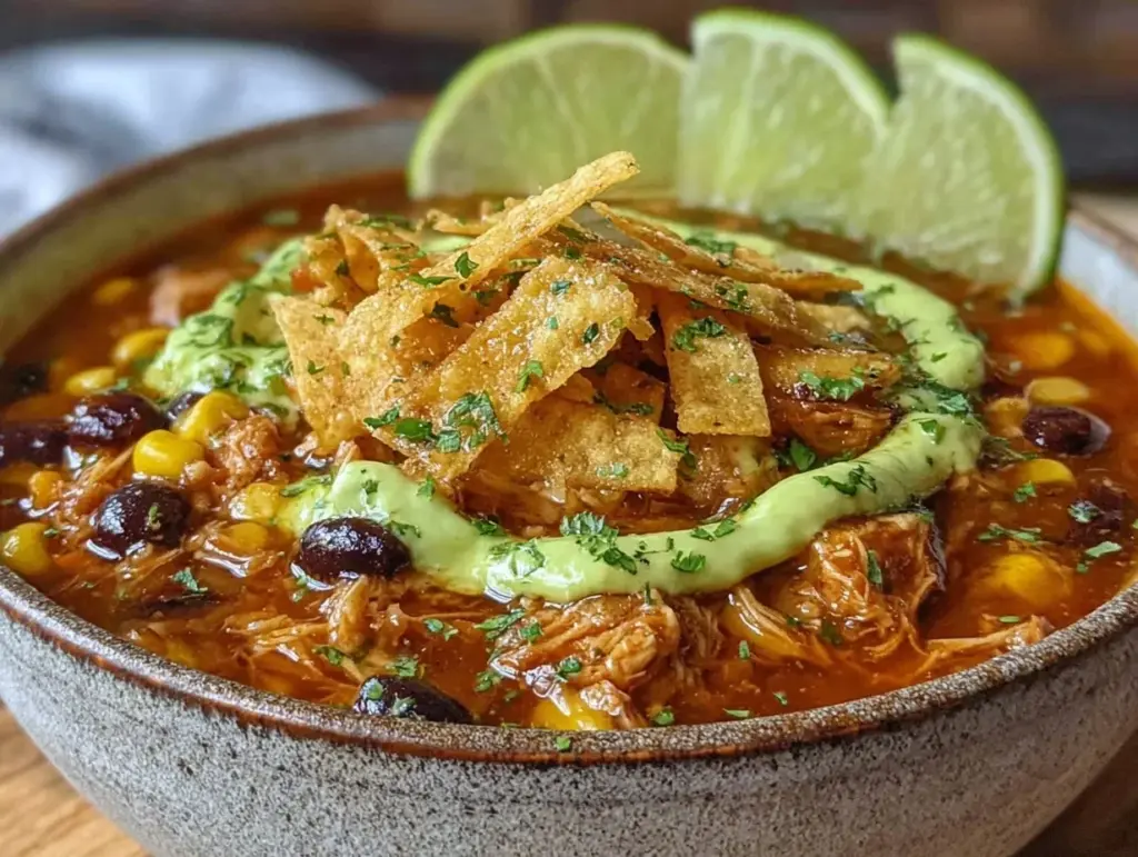 slow cooker chicken tortilla soup - featured image
