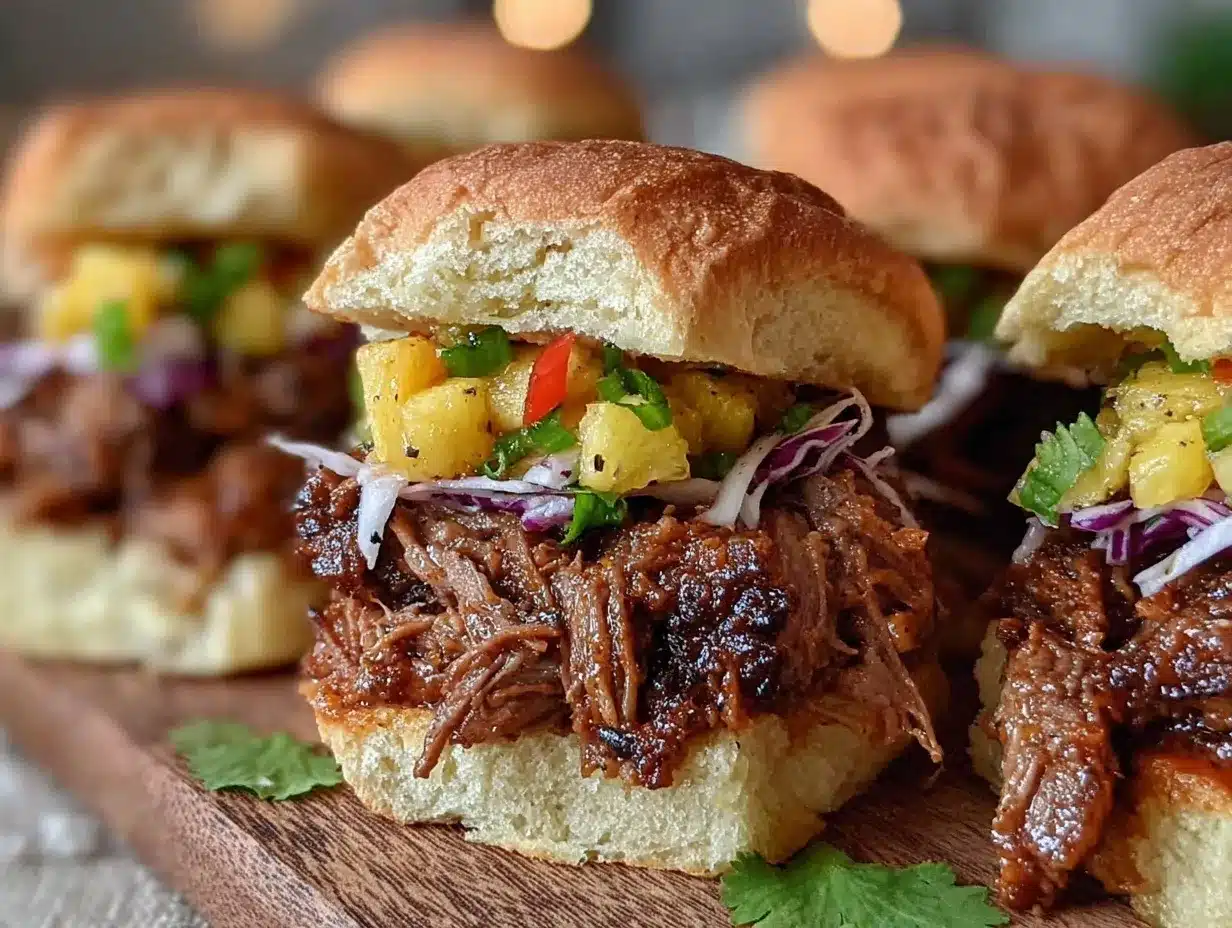 slow cooker hawaiian pulled pork sliders preparation steps
