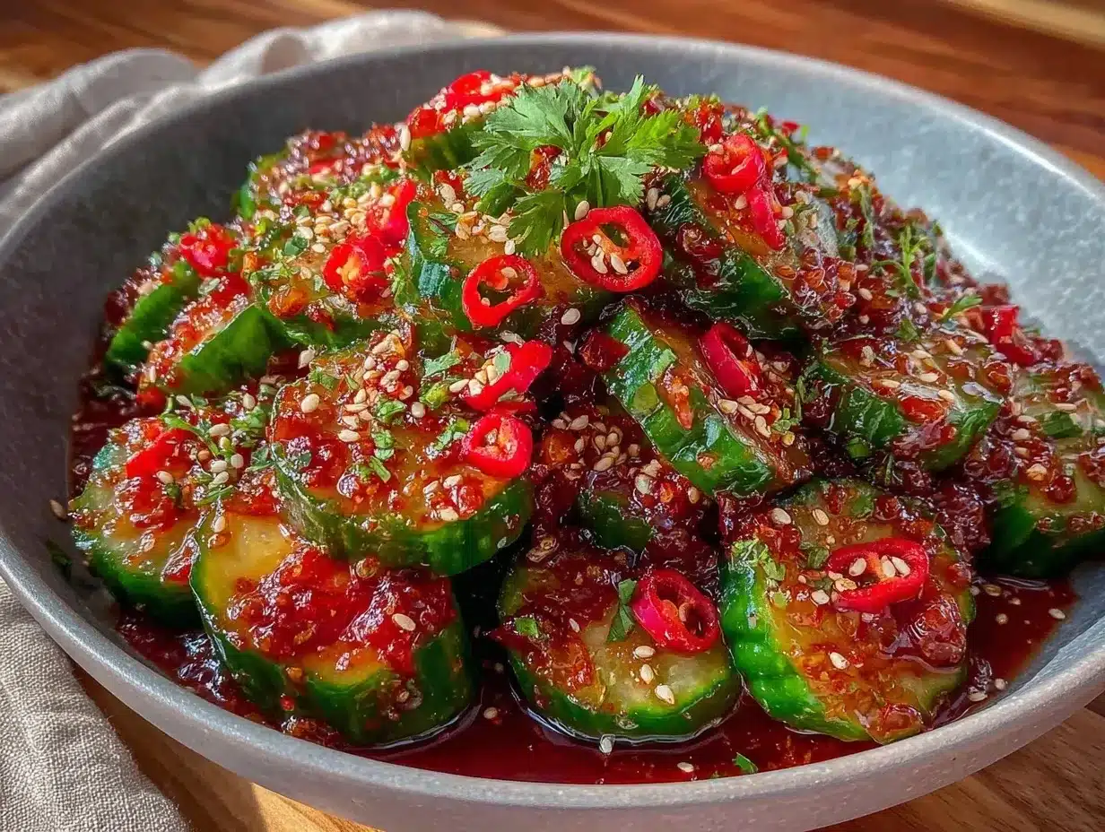 spicy asian smashed cucumber salad preparation steps