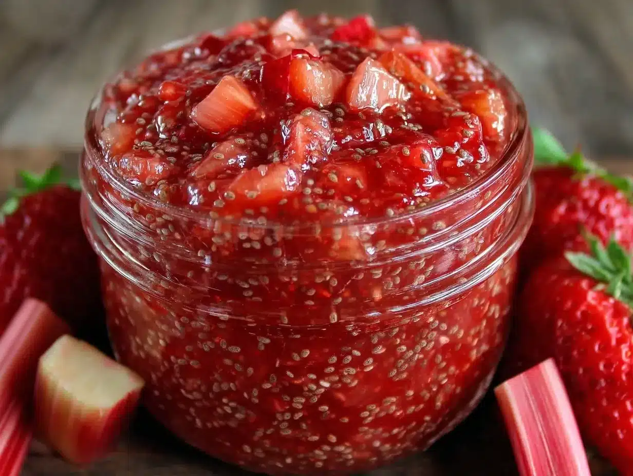 strawberry rhubarb chia jam preparation steps