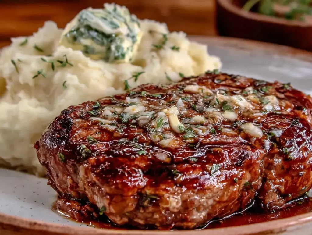 tender garlic butter steak - featured image