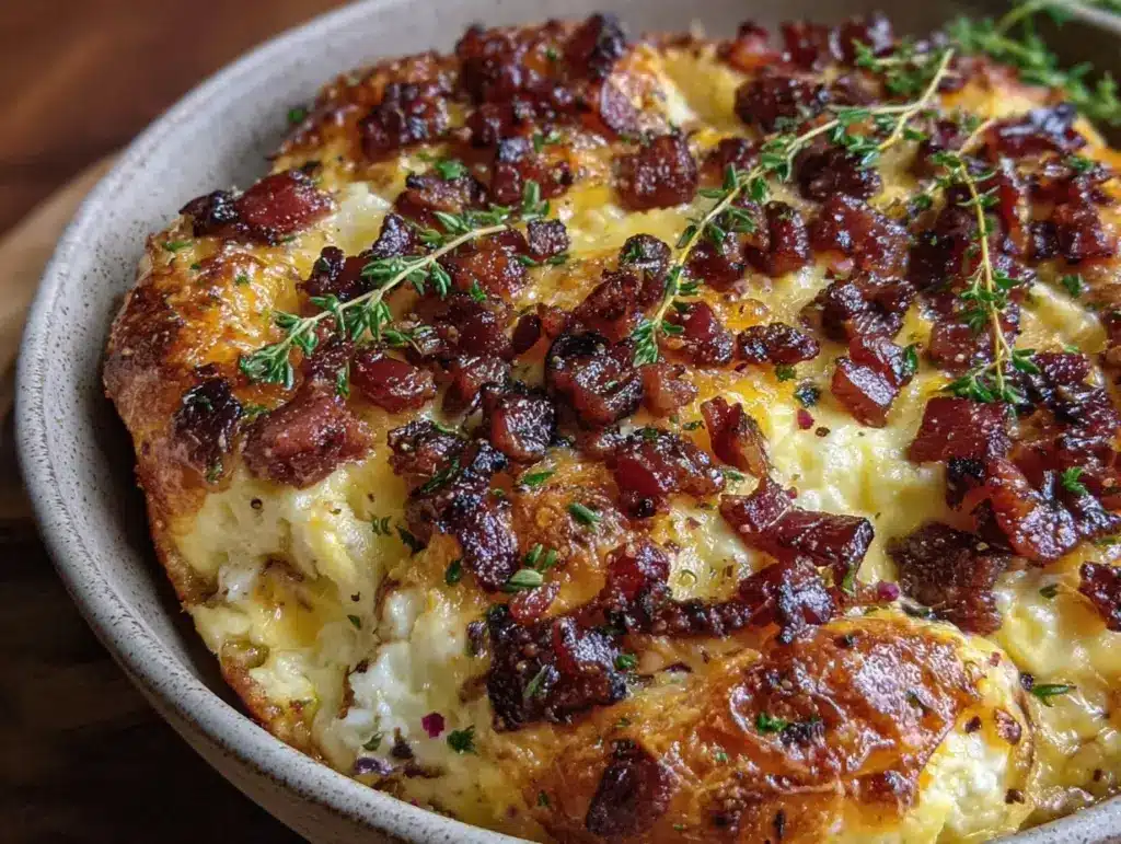 Applewood bacon and Gruyere breakfast casserole - featured image