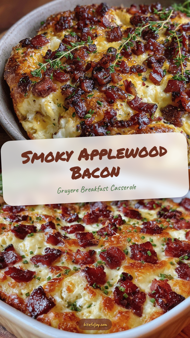 Applewood bacon and Gruyere breakfast casserole recipe