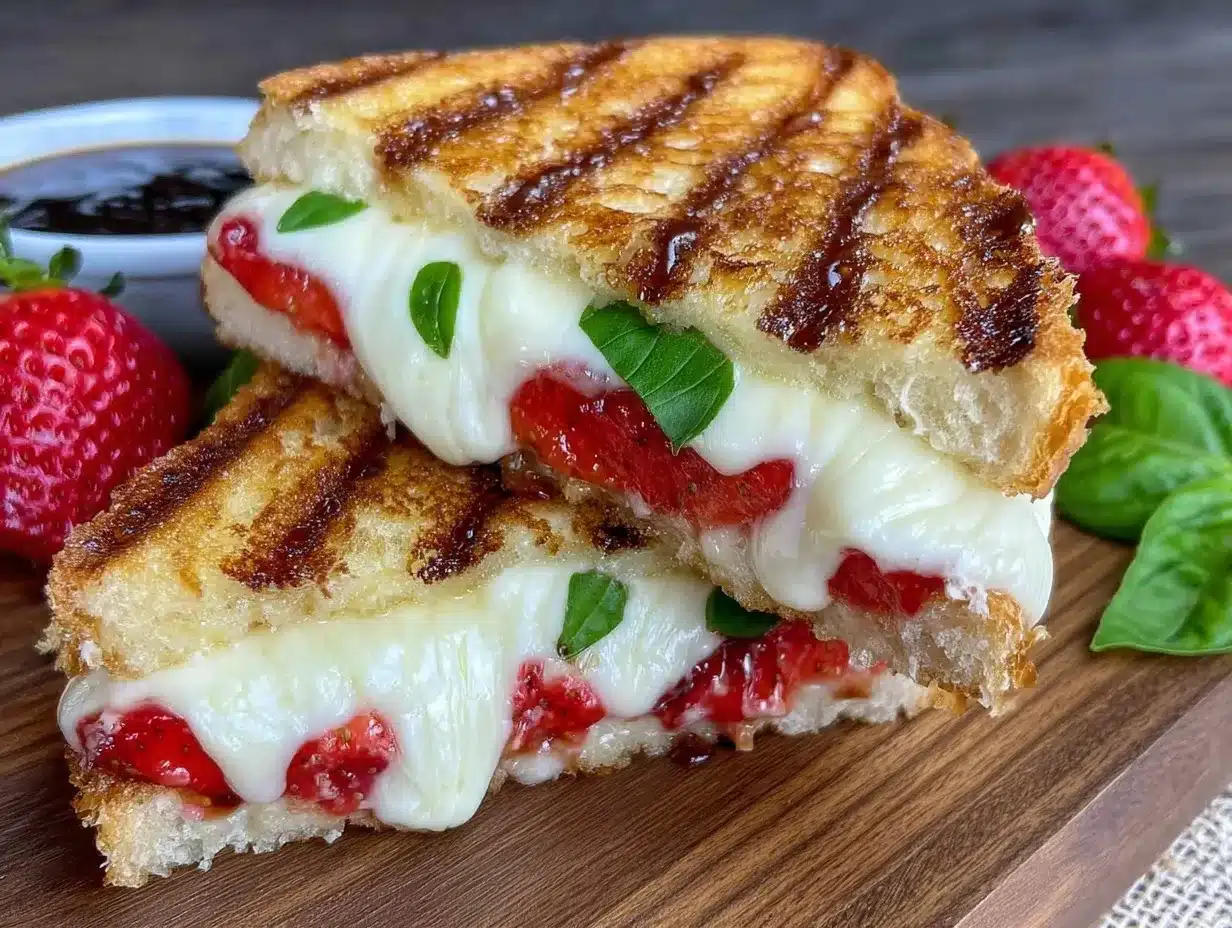 balsamic strawberry grilled cheese preparation steps
