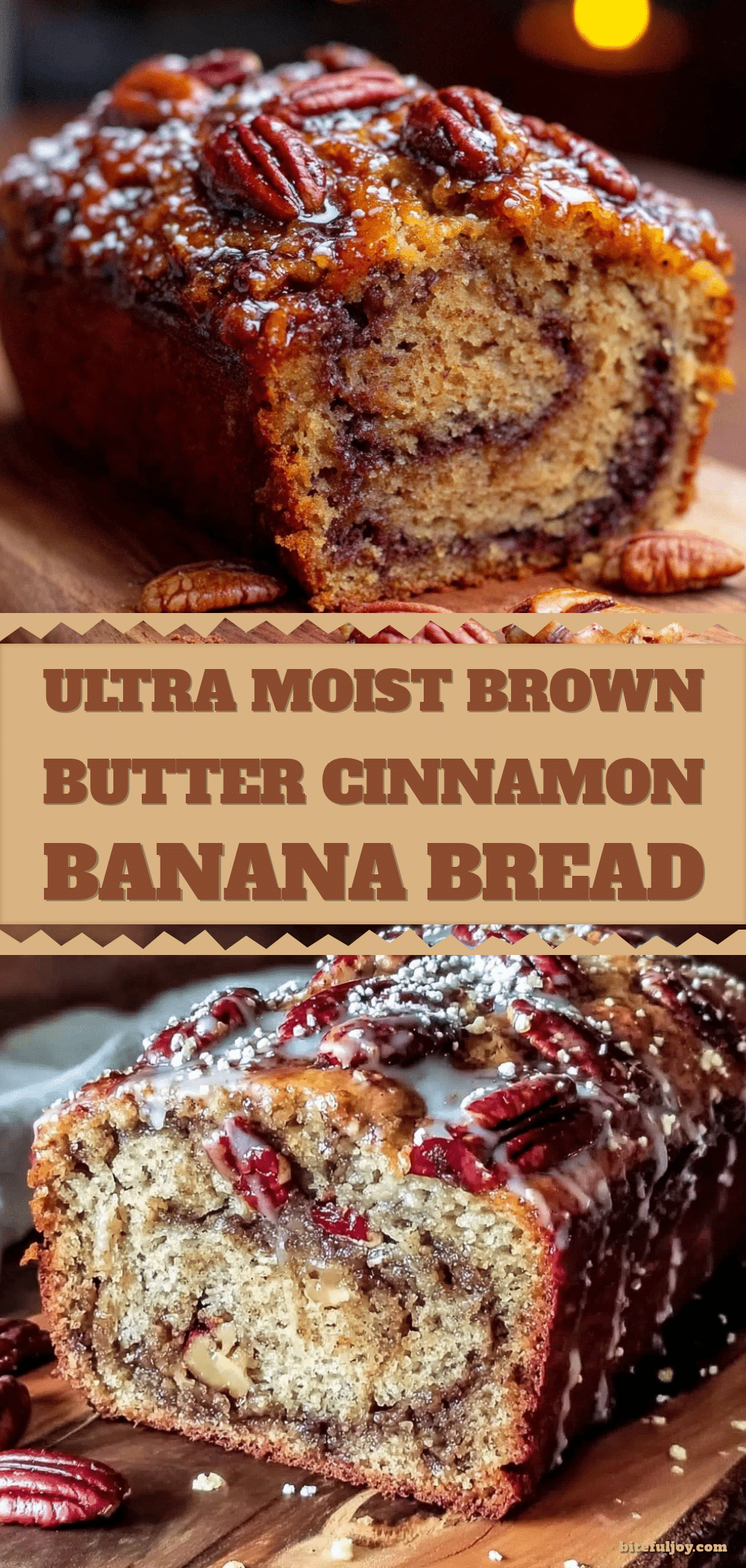 brown butter cinnamon pecan swirl banana bread recipe