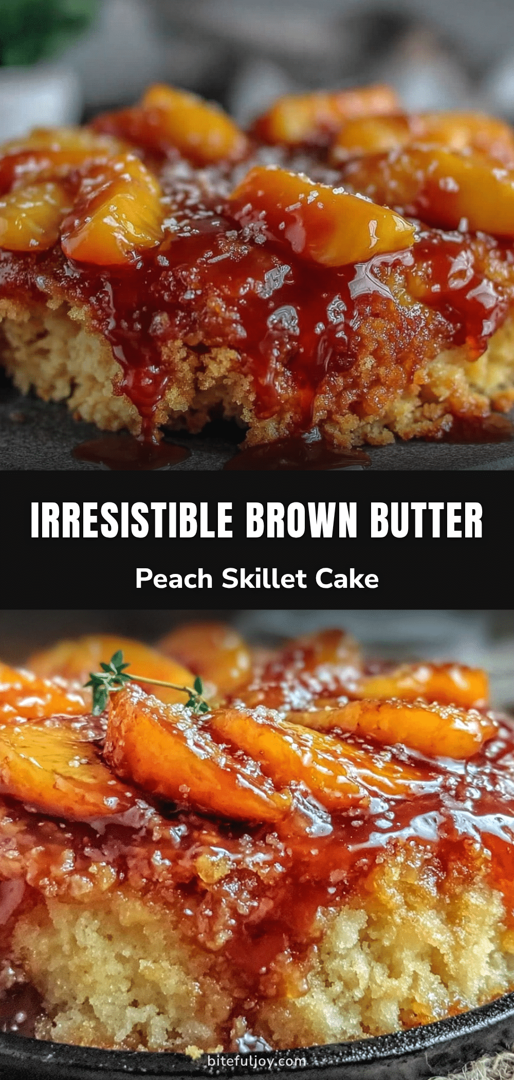 brown butter peach upside-down skillet cake recipe