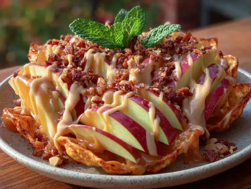caramel apple nachos - featured image