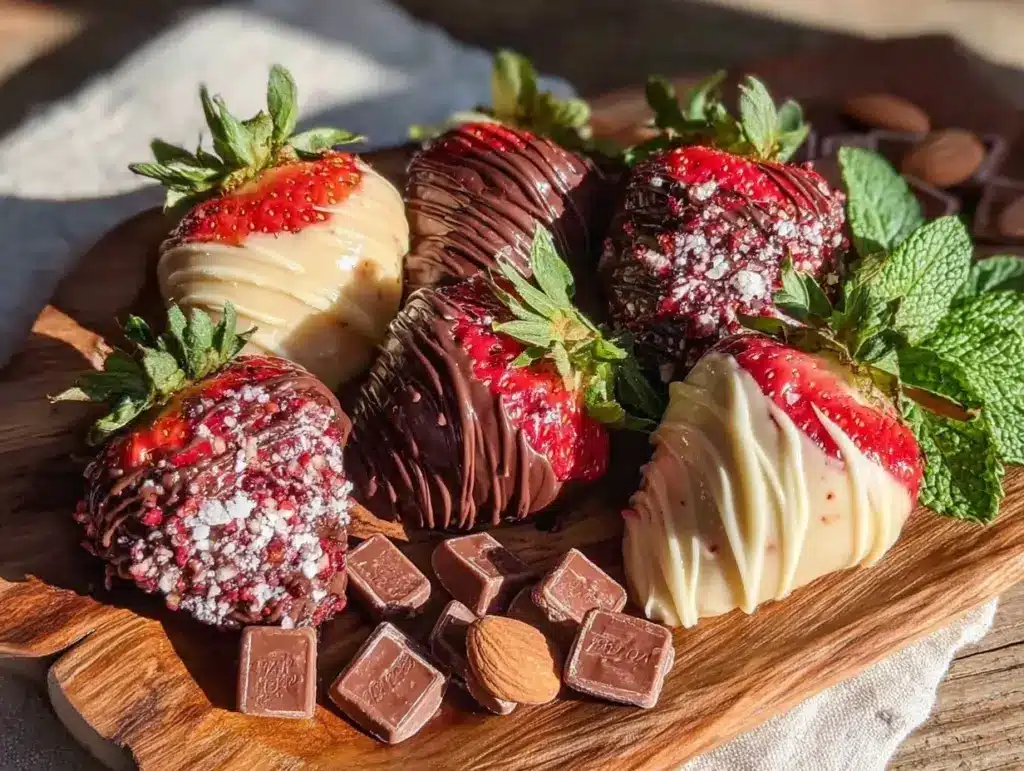 chocolate covered strawberry charcuterie board - featured image