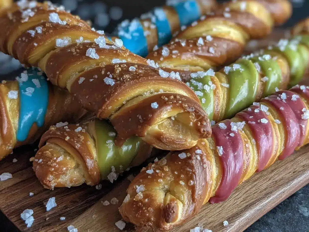 colorful lightsaber pretzel rods preparation steps