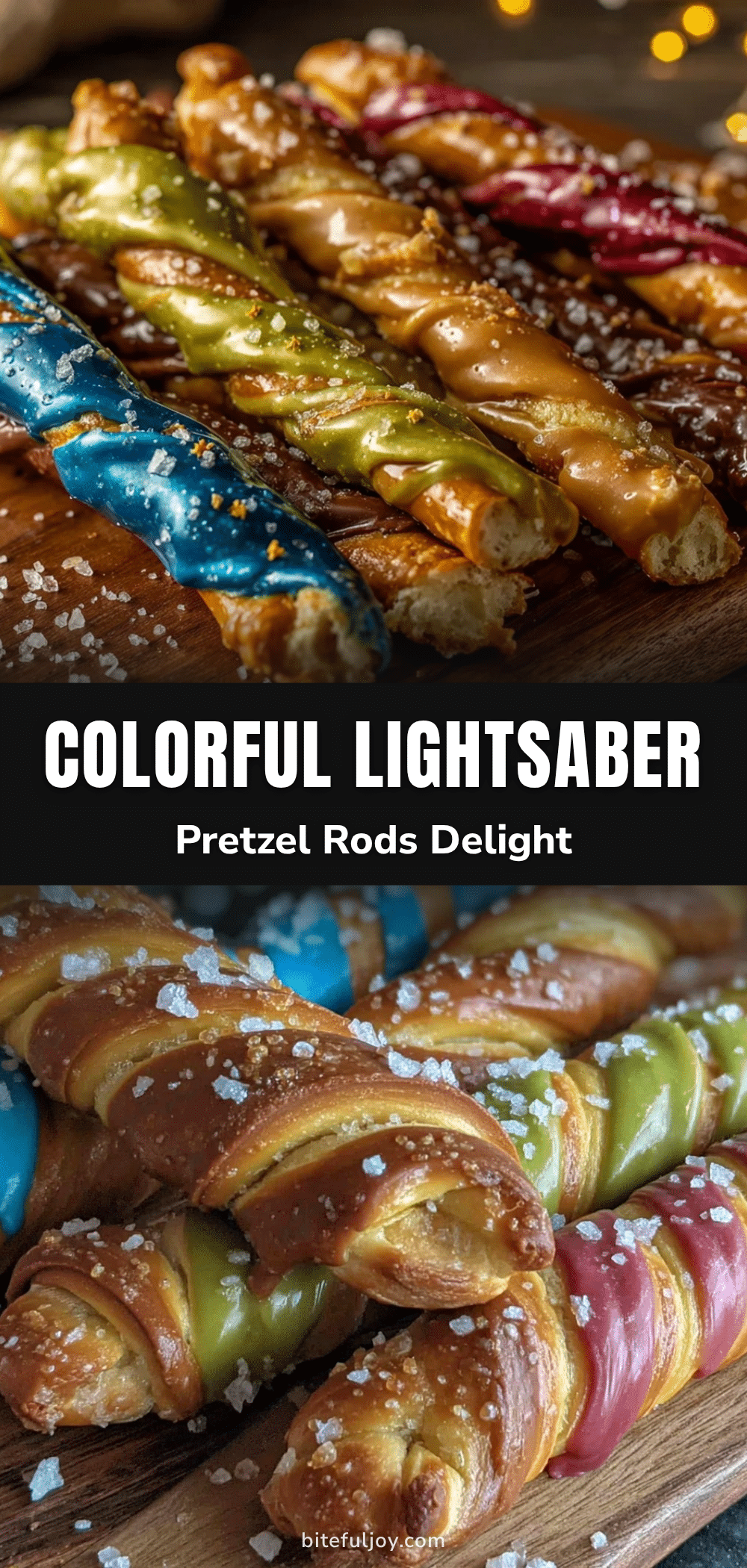 colorful lightsaber pretzel rods recipe