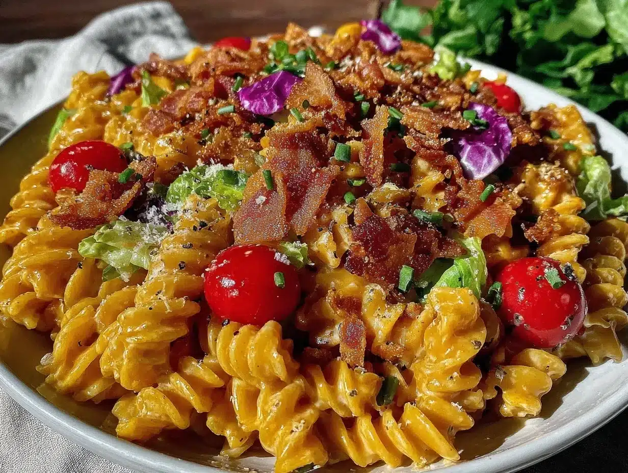 creamy BLT pasta salad preparation steps