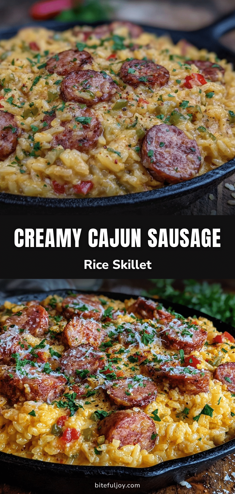 creamy one-skillet cajun sausage and rice dinner recipe