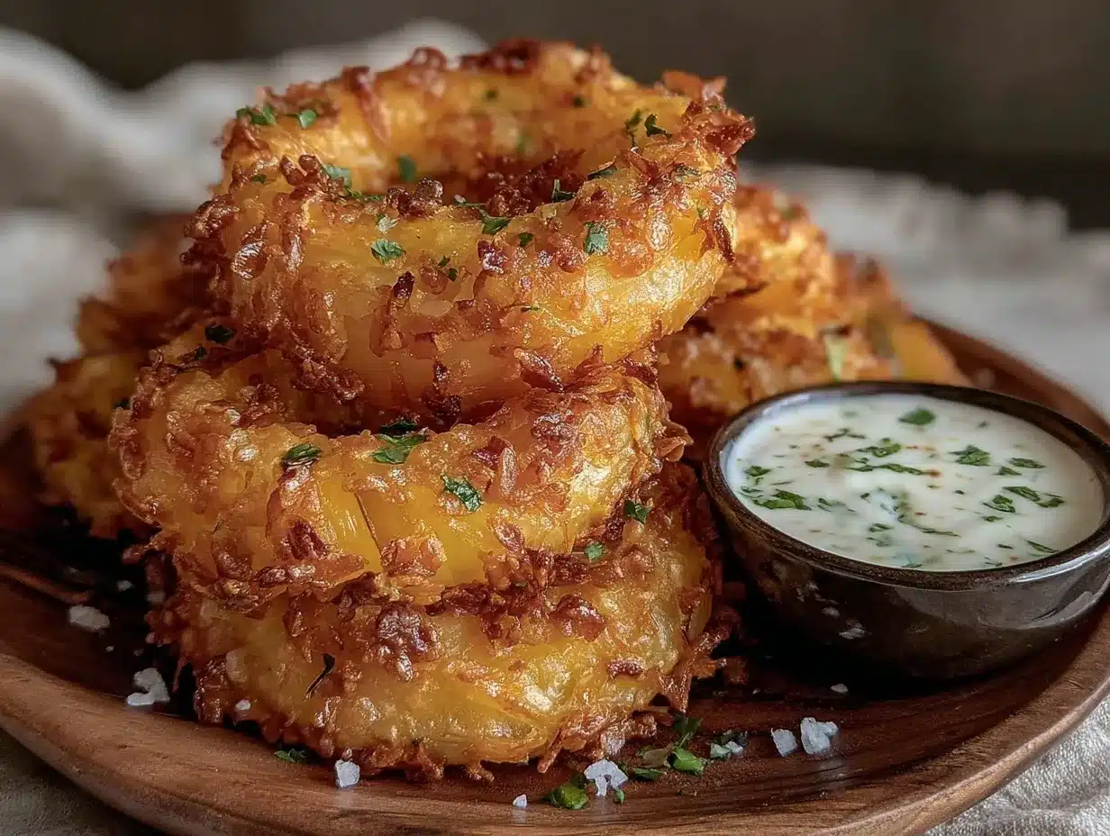 crispy air fryer onion rings preparation steps