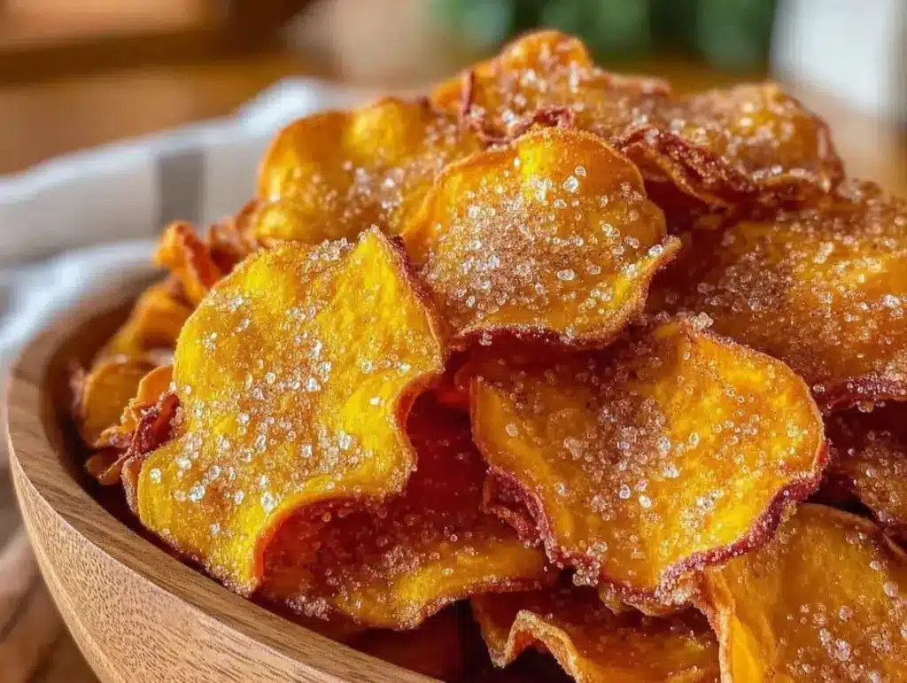 crispy air fryer sweet potato chips - featured image