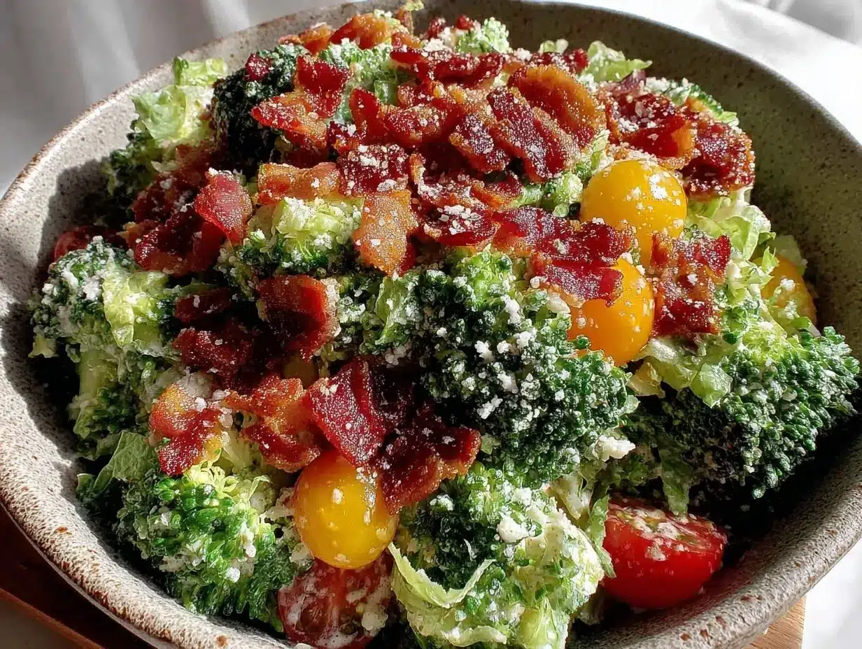crispy BLT broccoli salad preparation steps