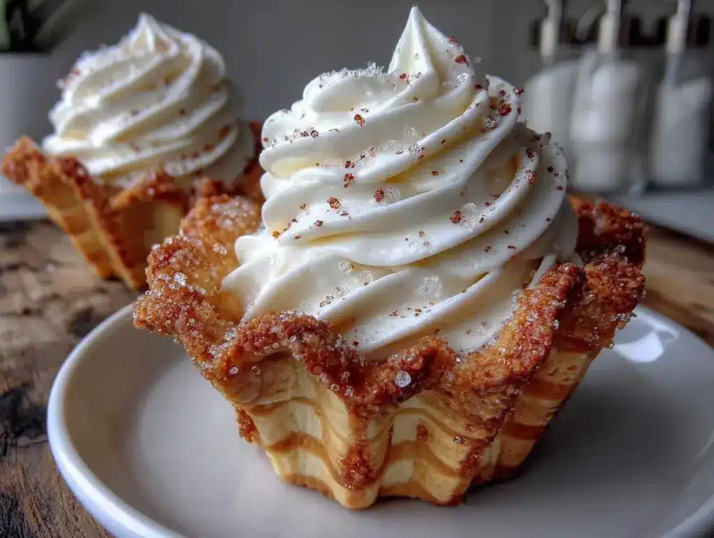 crispy ice cream cone cookie cups - featured image