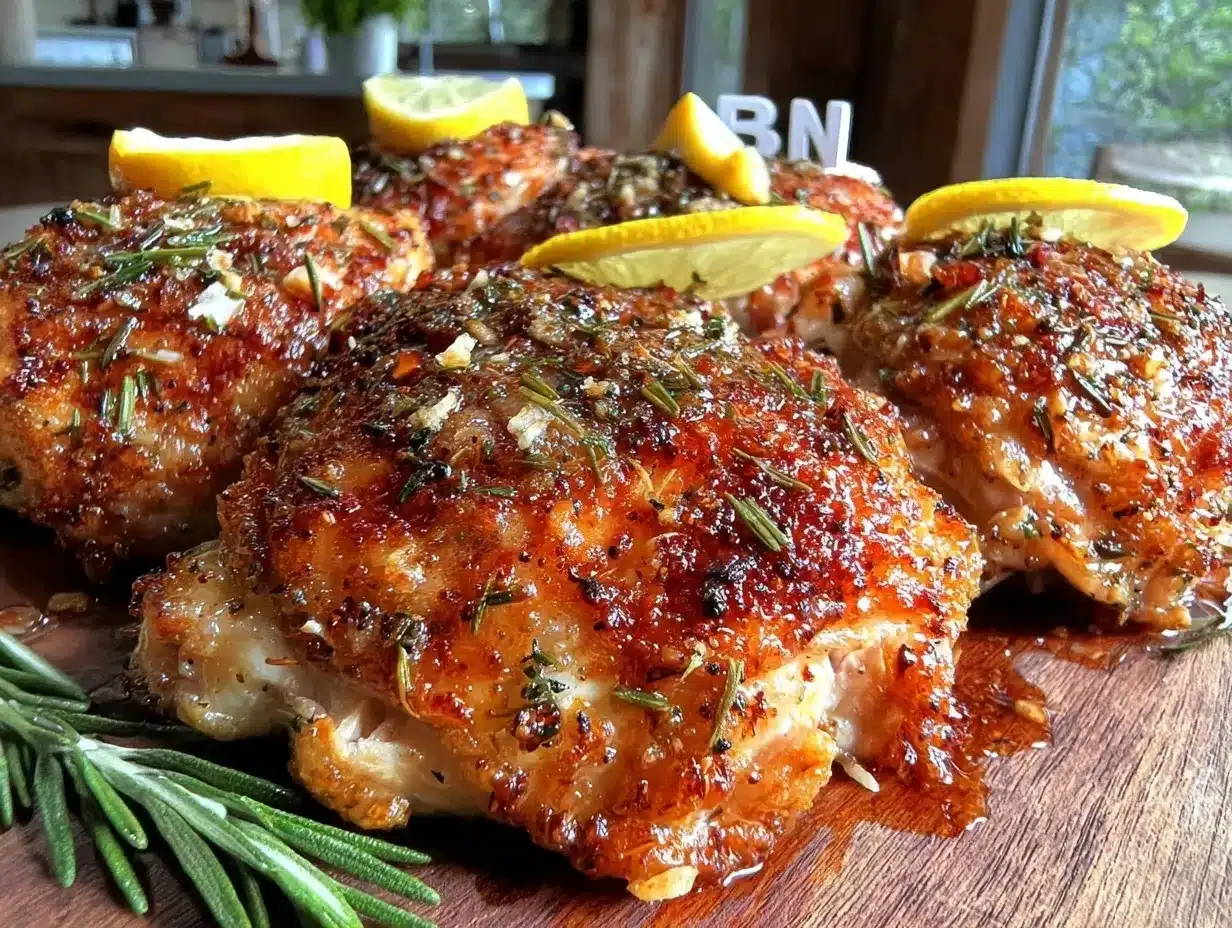 crispy lemon herb baked chicken thighs preparation steps