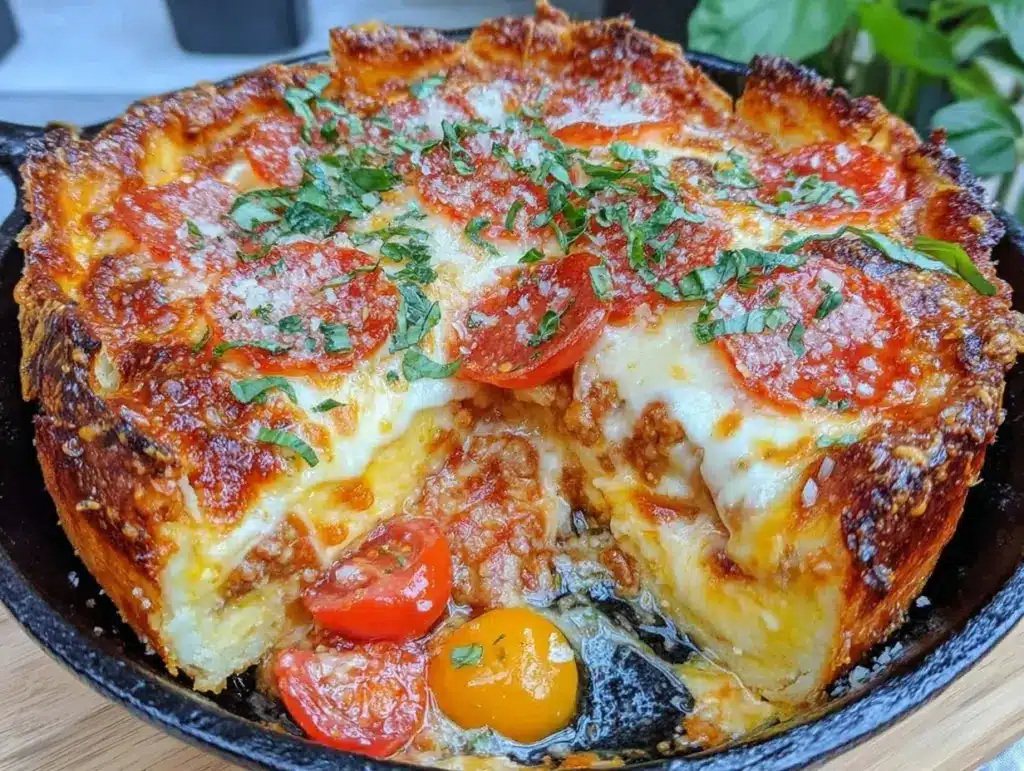crispy single serving deep dish pizza - featured image