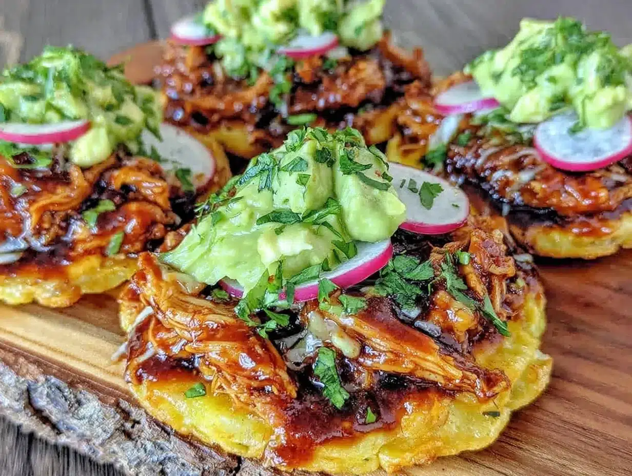 crispy spicy chicken tinga tostadas preparation steps
