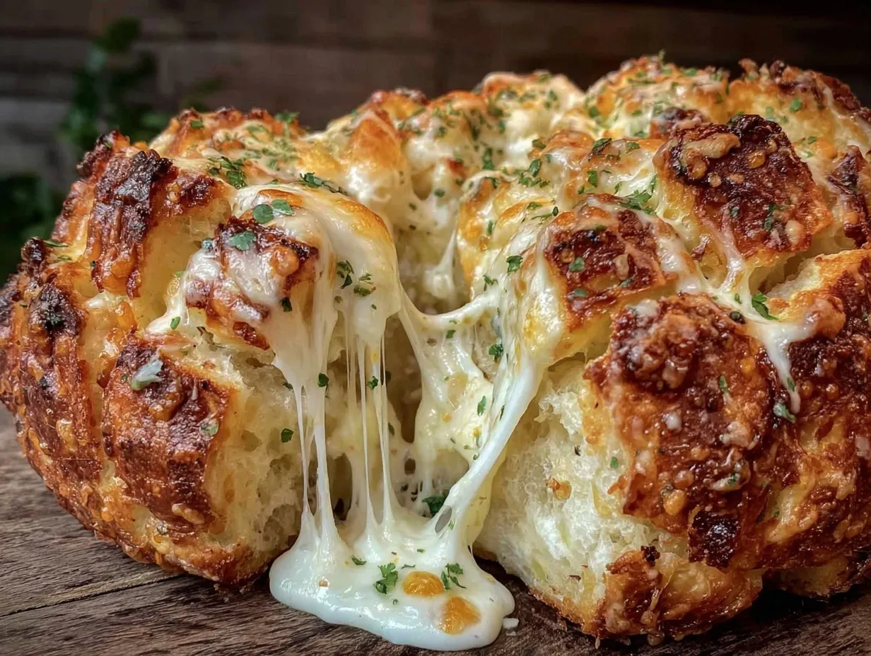 crispy ultimate cheese pull garlic bread boat preparation steps