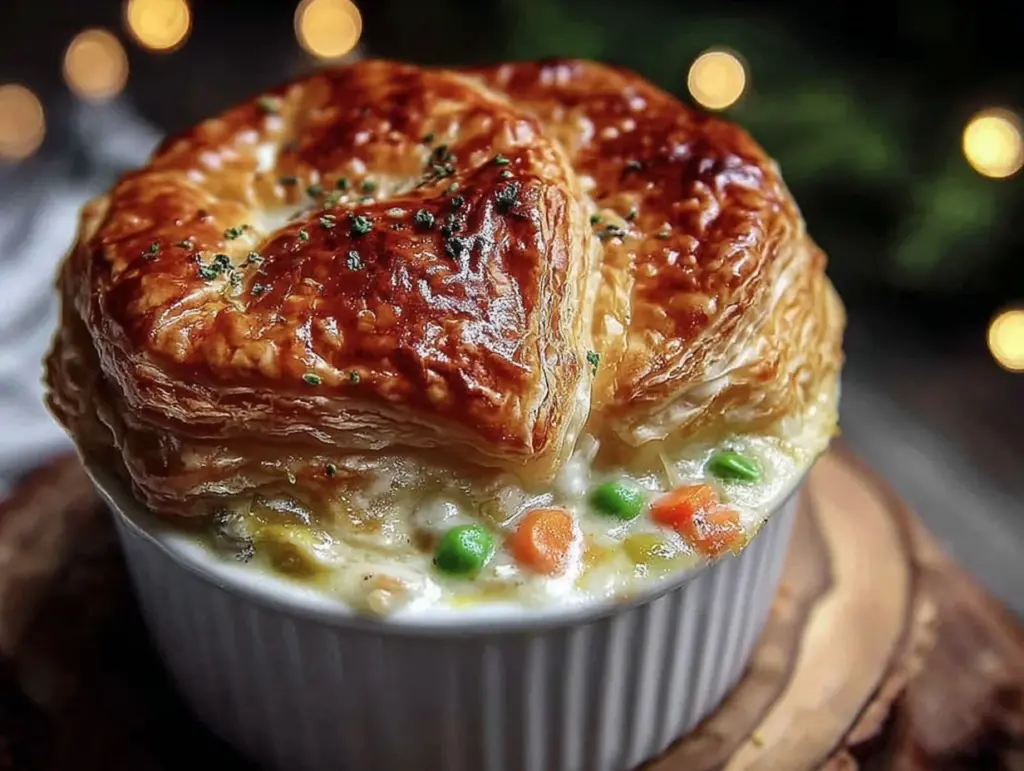 easy creamy one-person chicken pot pie - featured image