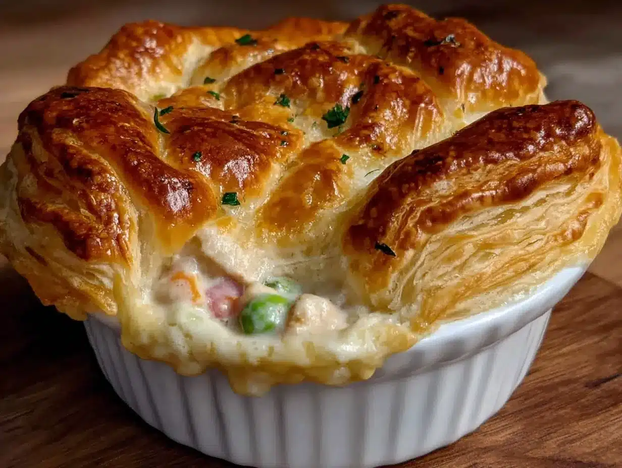 easy creamy one-person chicken pot pie preparation steps