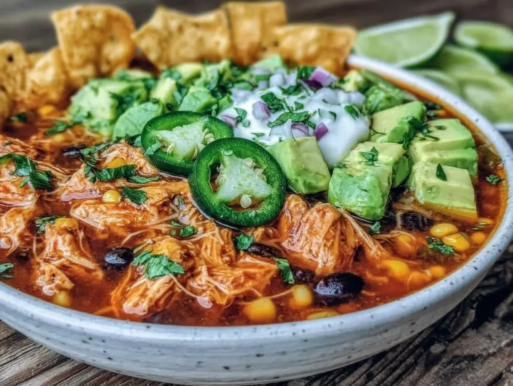 easy one-pot chicken taco soup - featured image