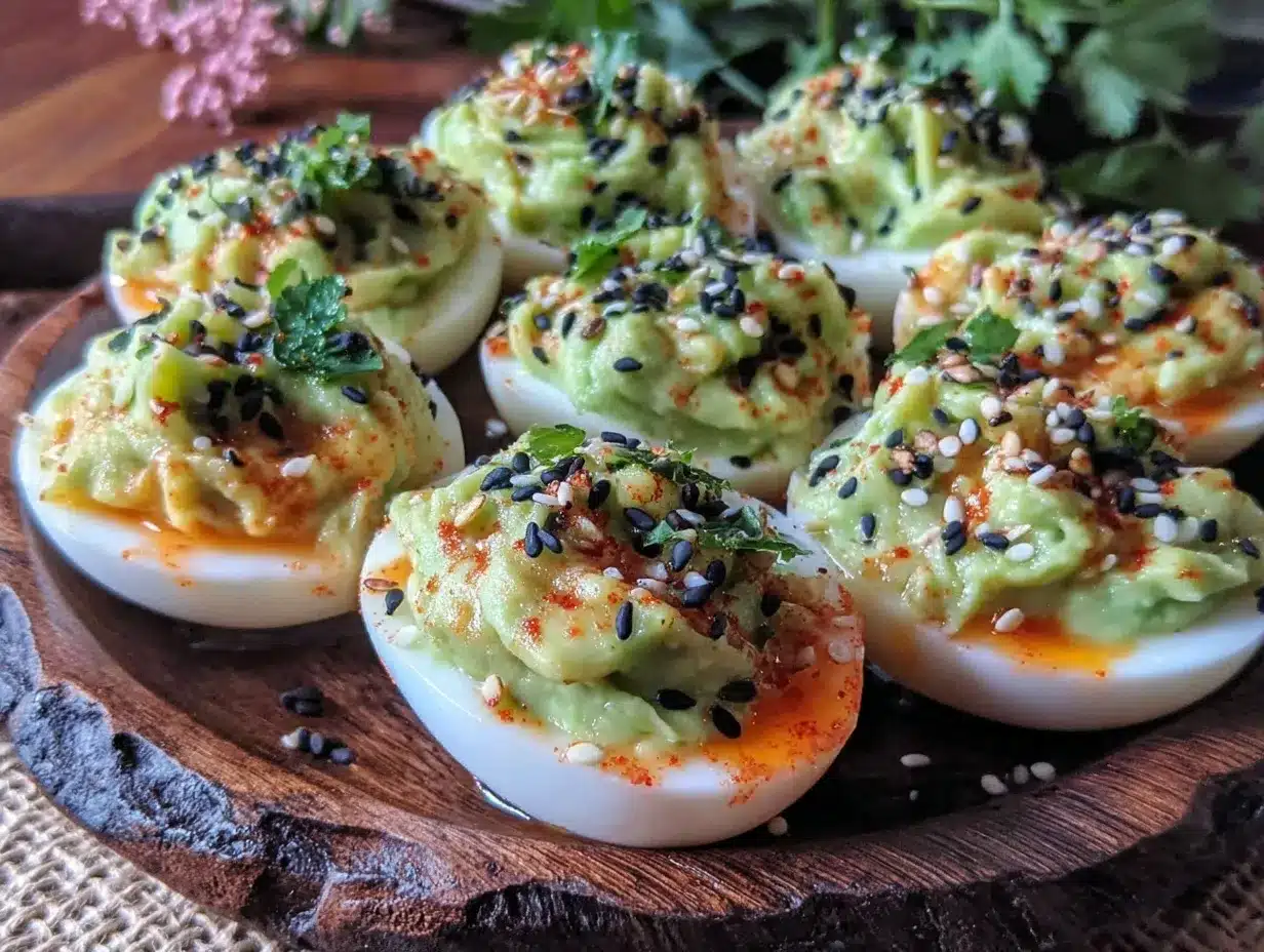 everything bagel avocado deviled eggs preparation steps