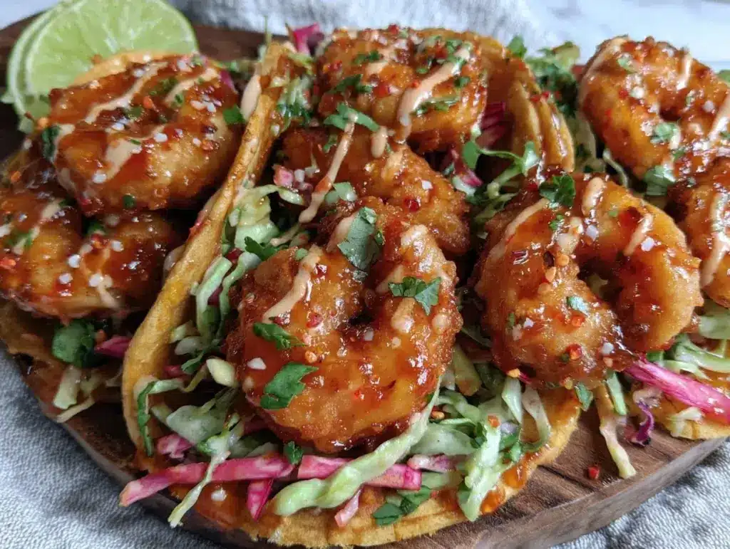 firecracker shrimp tacos - featured image