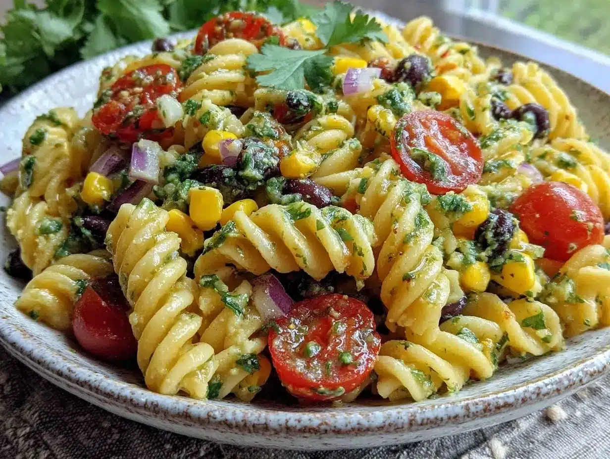 fresh cowboy caviar pasta salad preparation steps