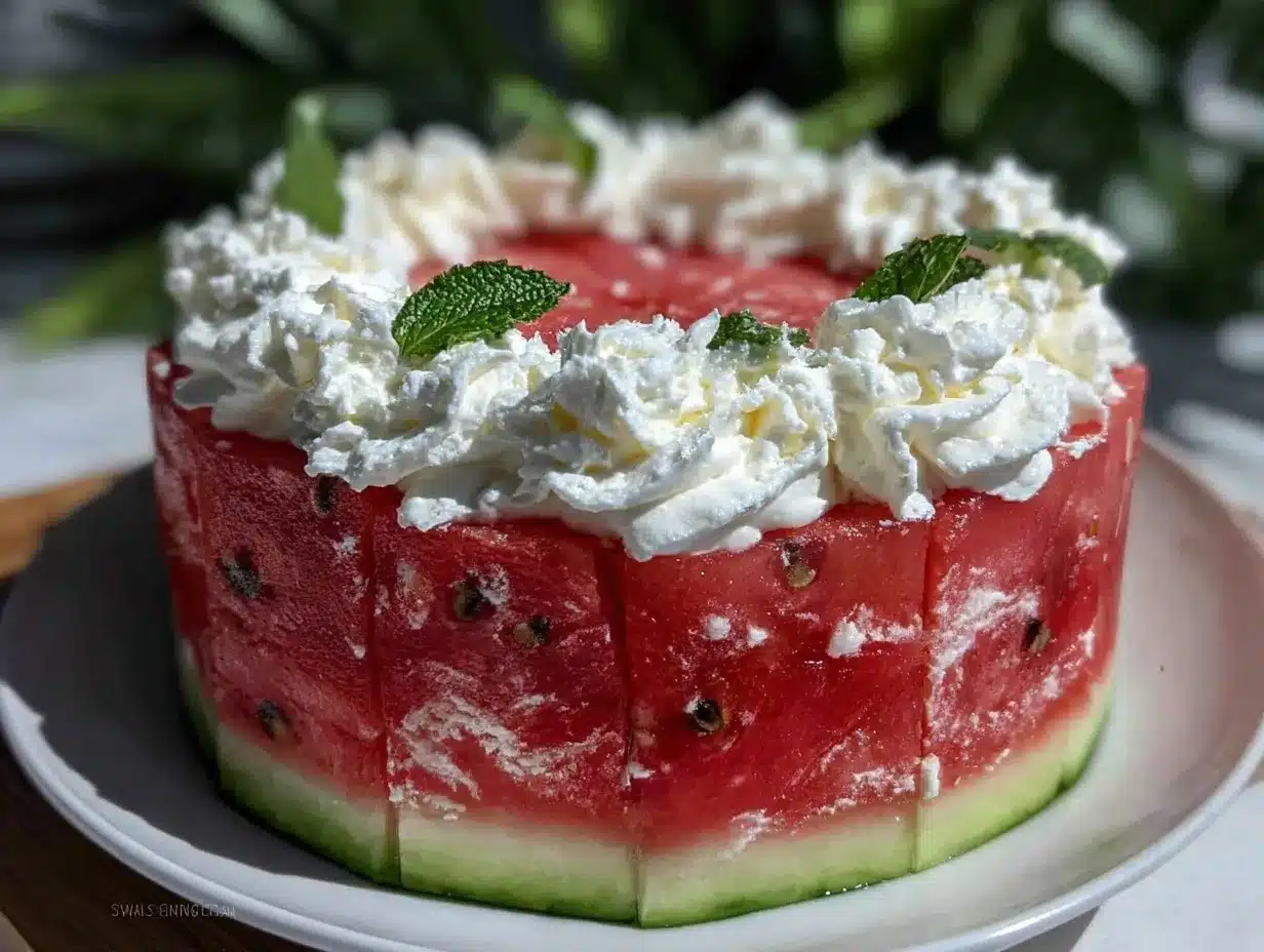 fresh watermelon cake preparation steps