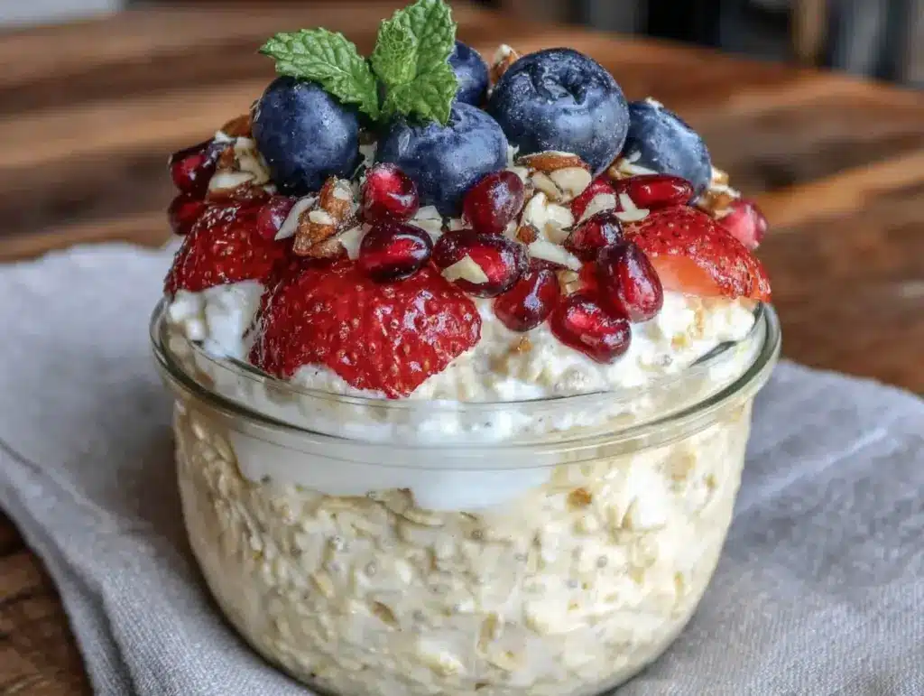 healthy calorie deficit high-protein overnight oats - featured image