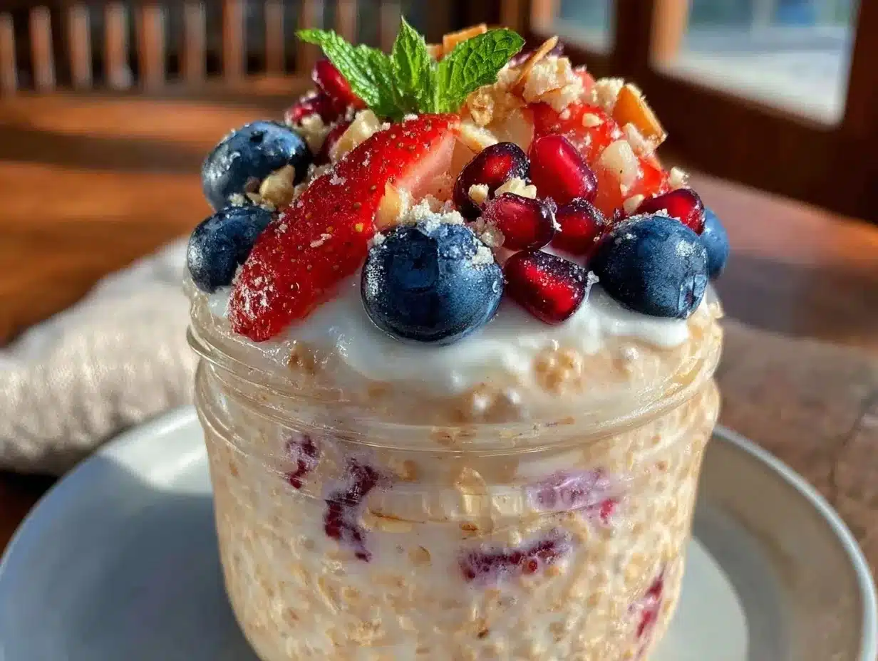 healthy calorie deficit high-protein overnight oats preparation steps