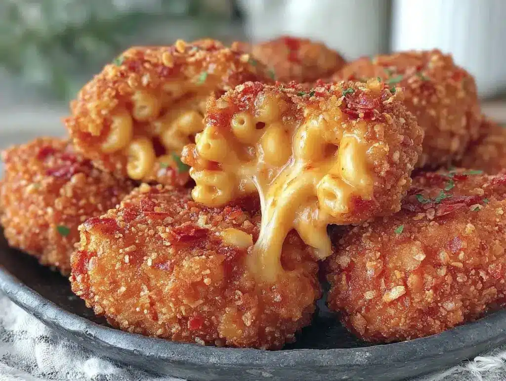 Hot Cheeto Crusted Mac and Cheese Bites - featured image