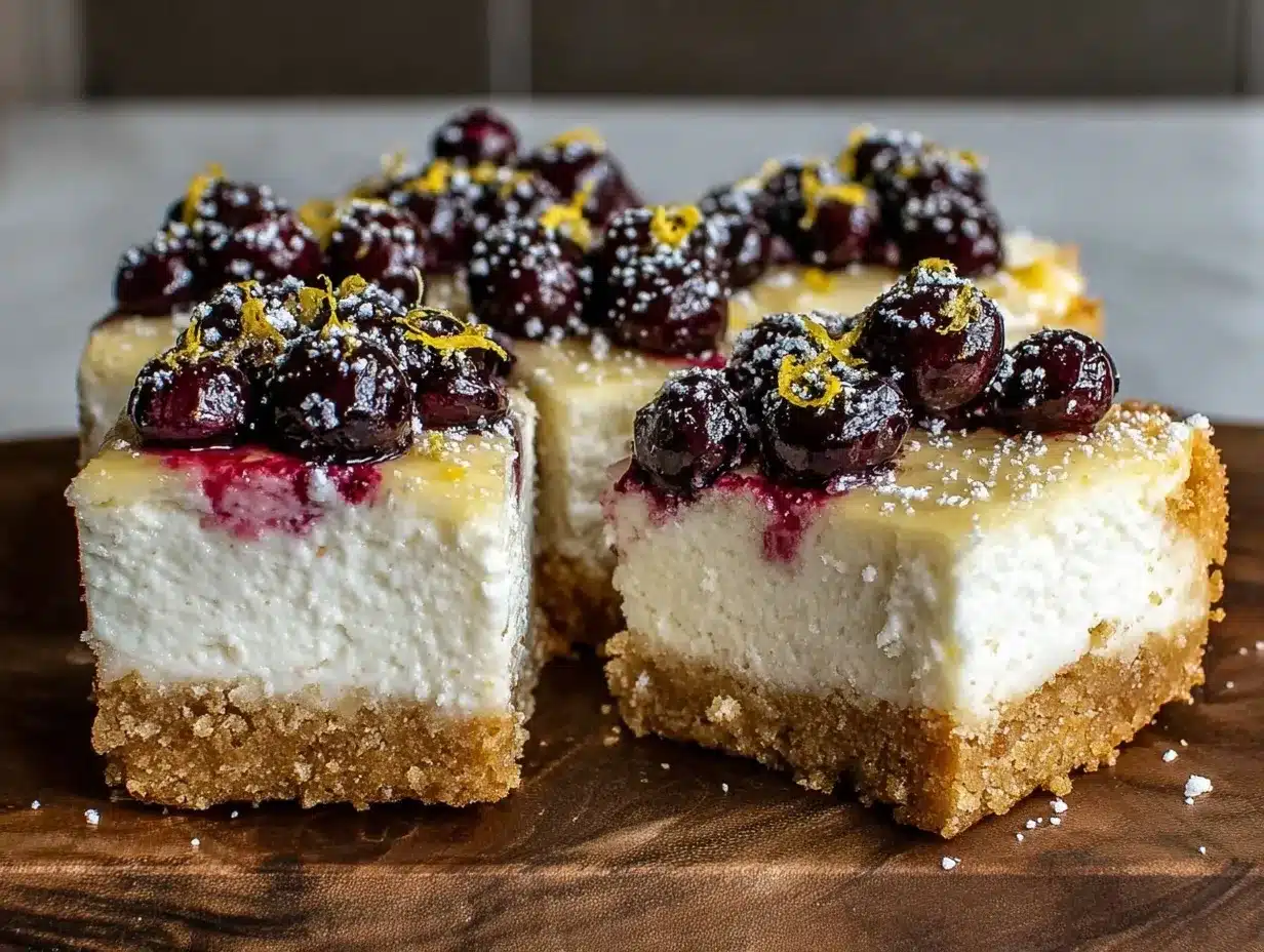 lemon blueberry cheesecake bars preparation steps