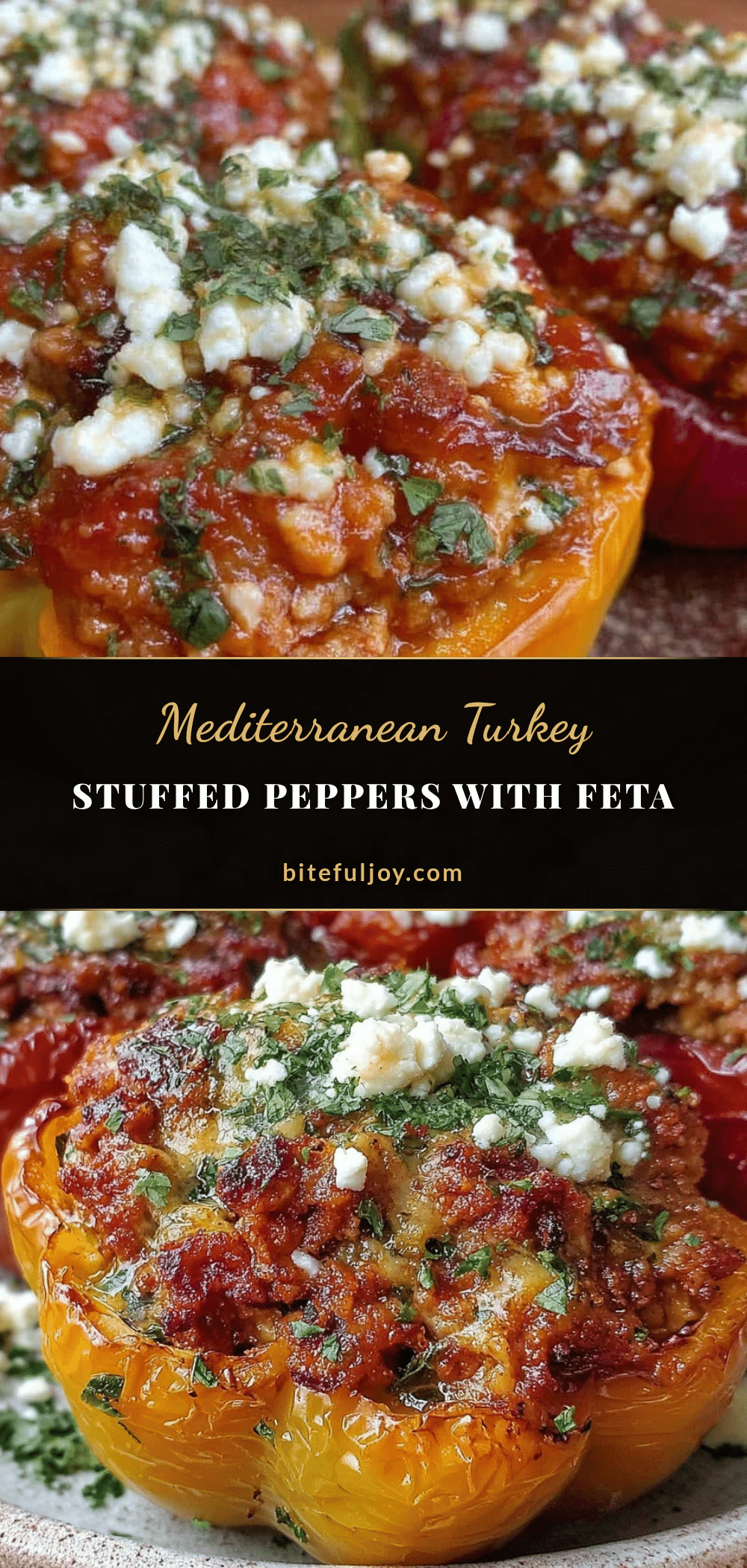Mediterranean ground turkey stuffed bell peppers recipe
